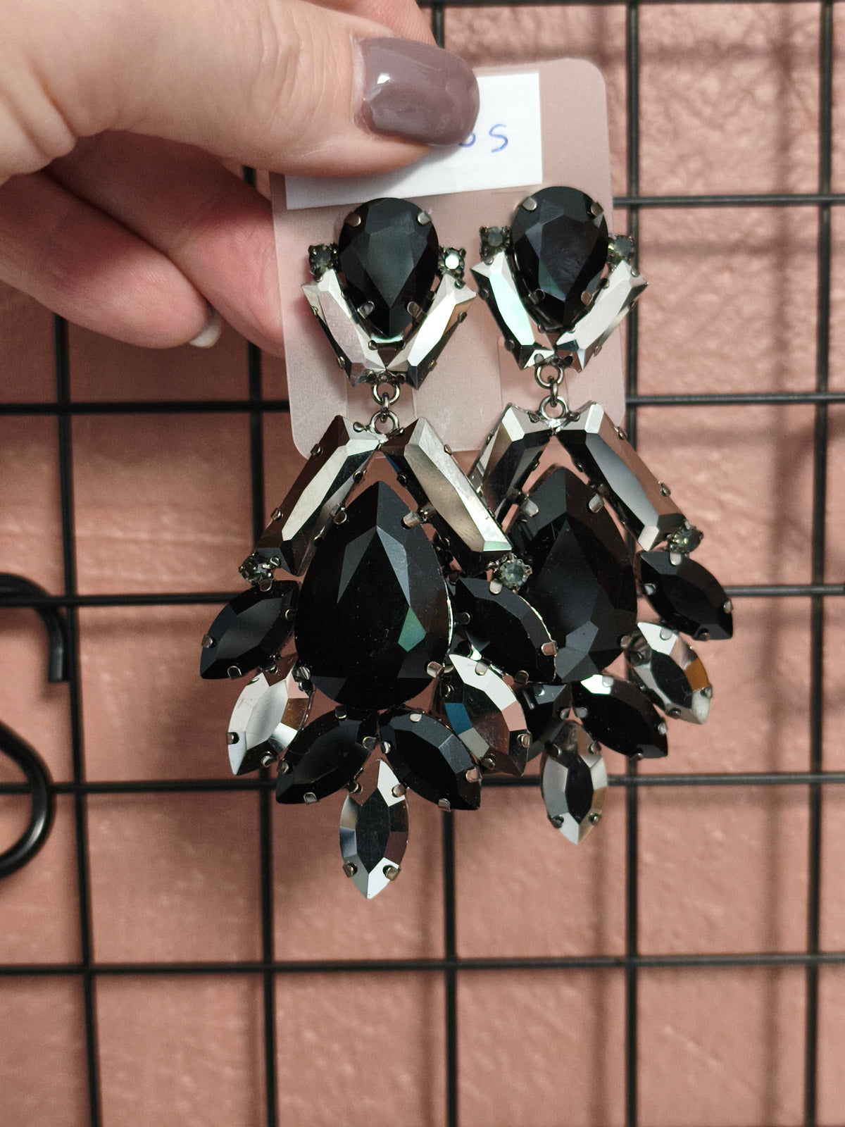 Boucle d'oreille strass a clips