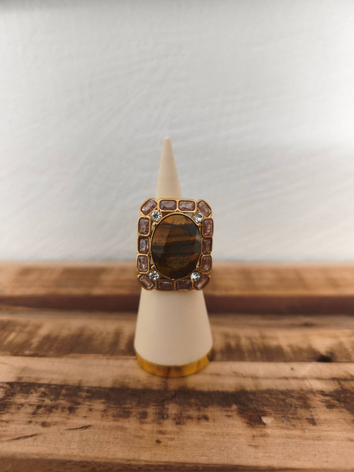 Bague acier inoxydable et pierres naturelles