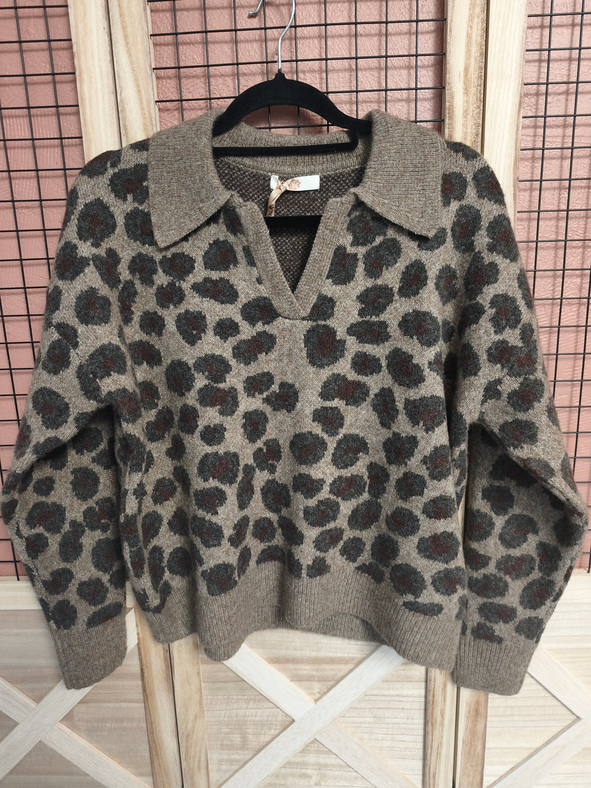 Pull leopard 5% laine
