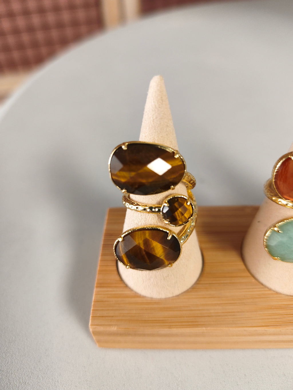 Bague en pierre acier inoxydable