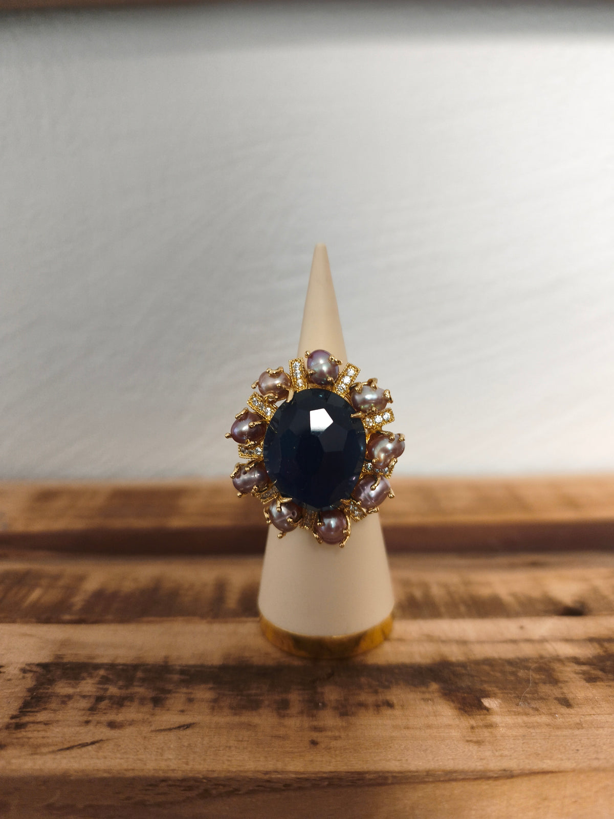 Bague acier inoxydable et pierres naturelles