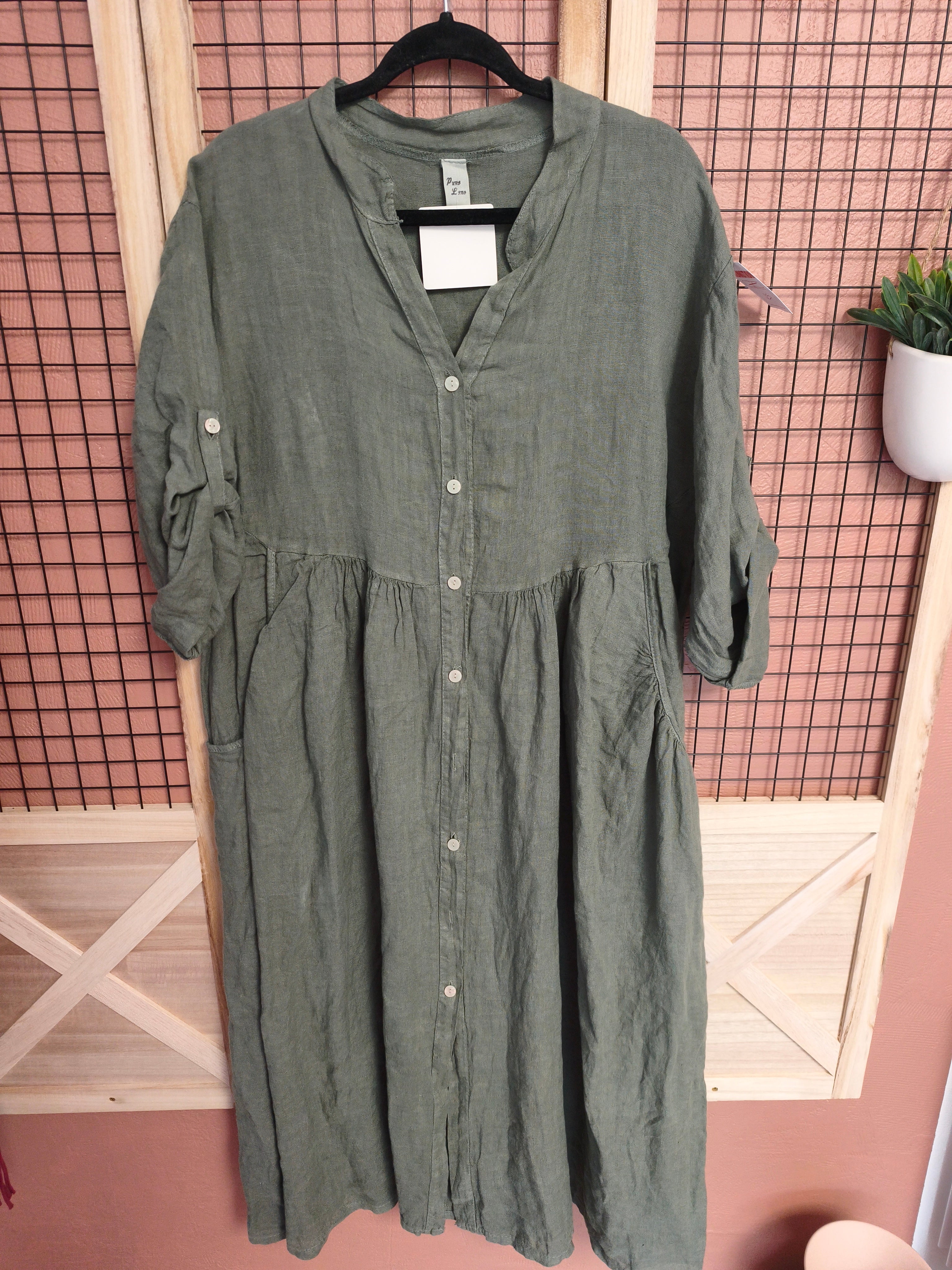 Robe chemise 100%lin