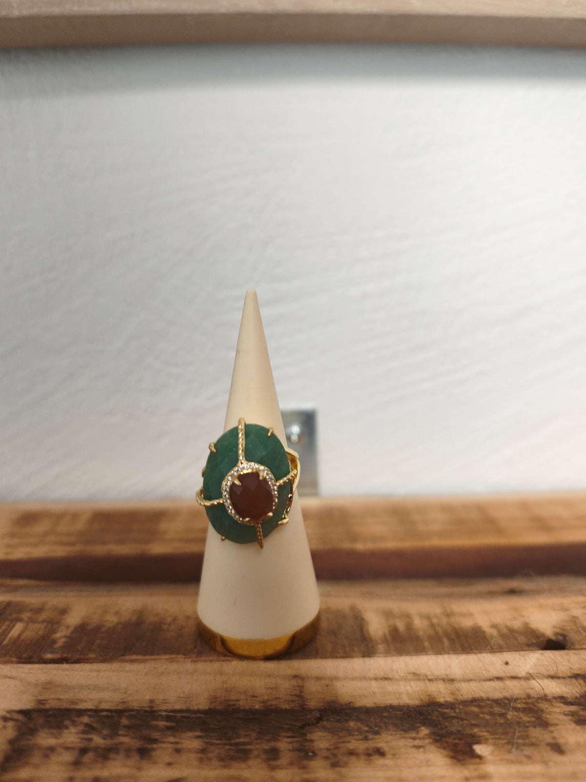Bague acier inoxydable et pierres naturelles