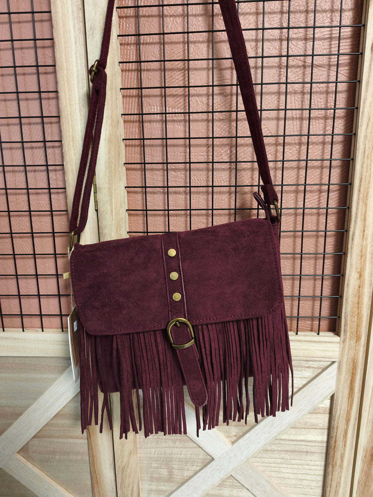 Sac franges en suedine