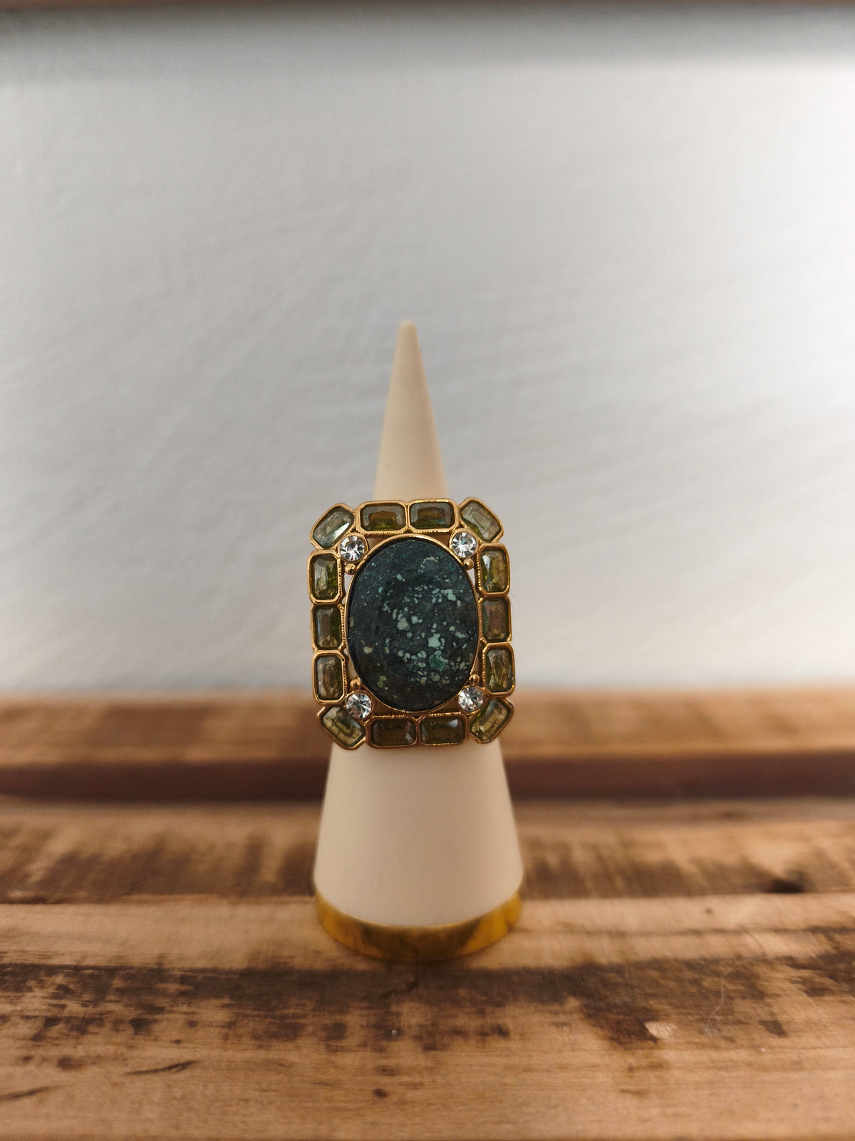 Bague acier inoxydable et pierres naturelles