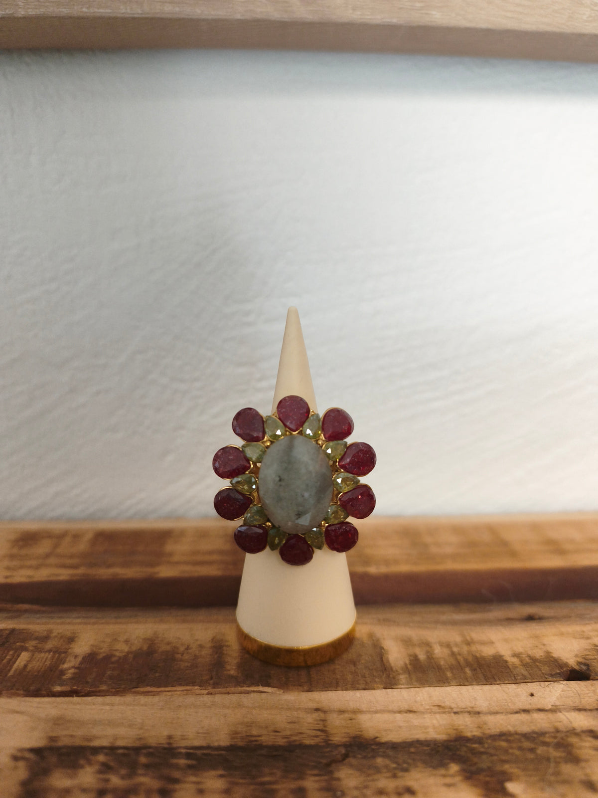 Bague acier inoxydable et pierres naturelles