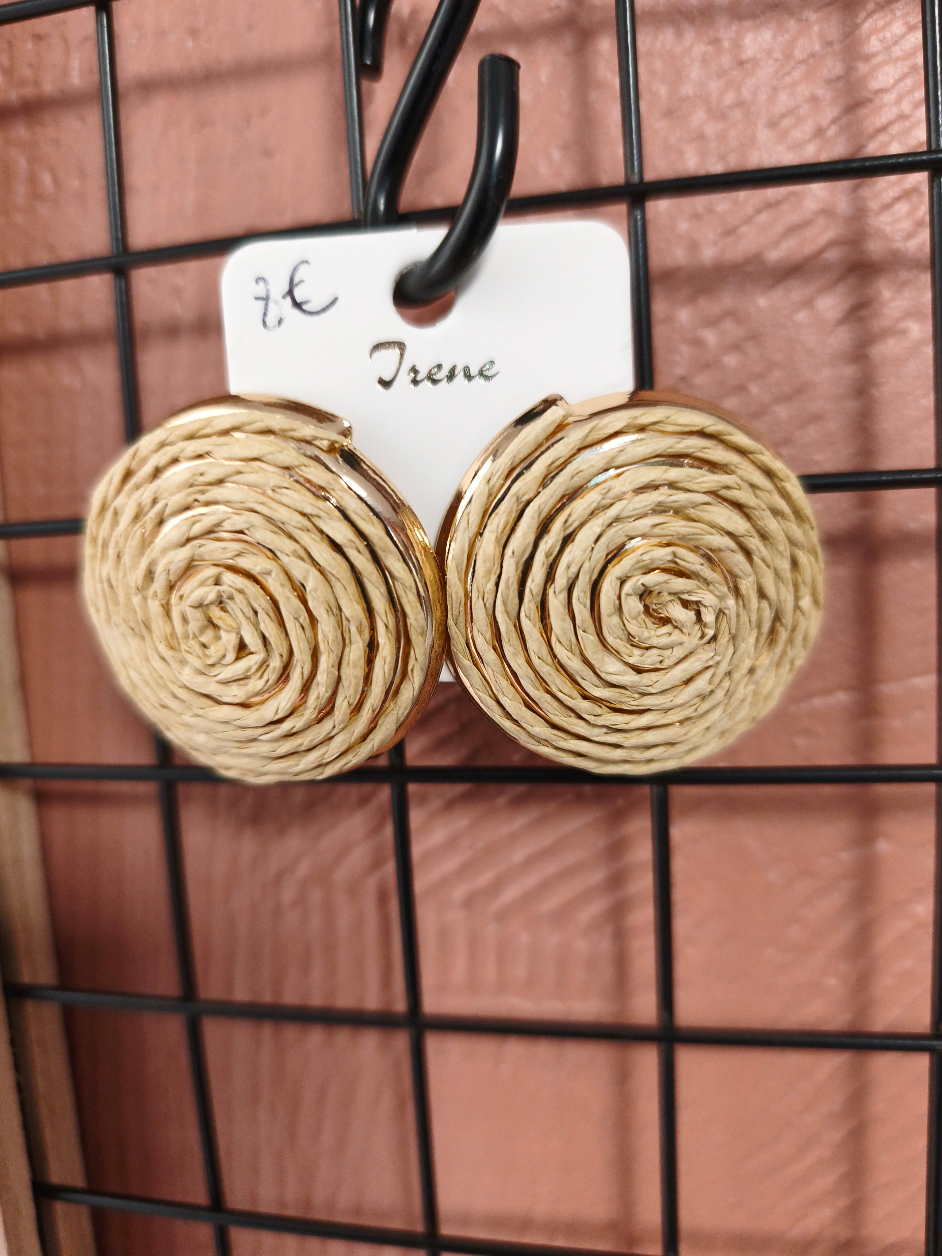 Boucles d'oreilles acier inoxydable et paille