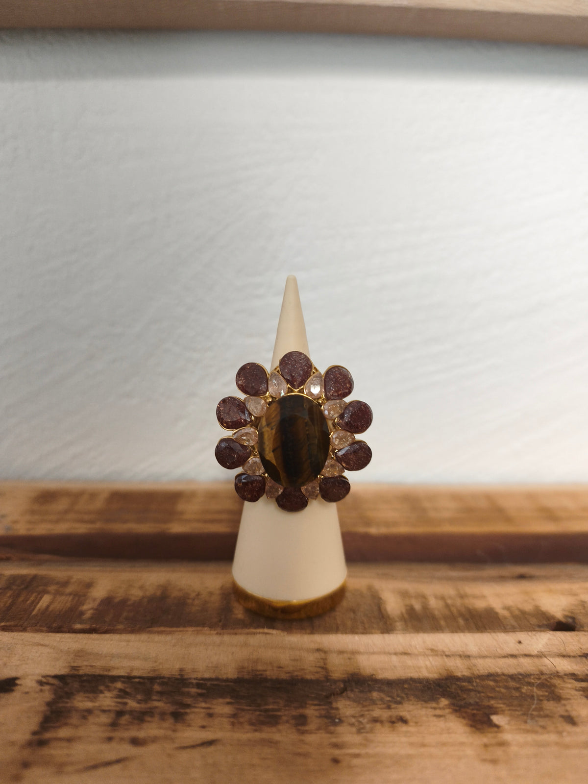 Bague acier inoxydable et pierres naturelles