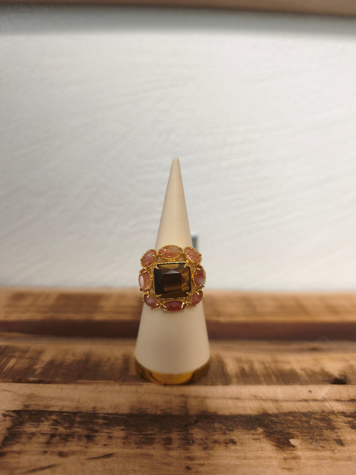 Bague acier inoxydable et pierres naturelles