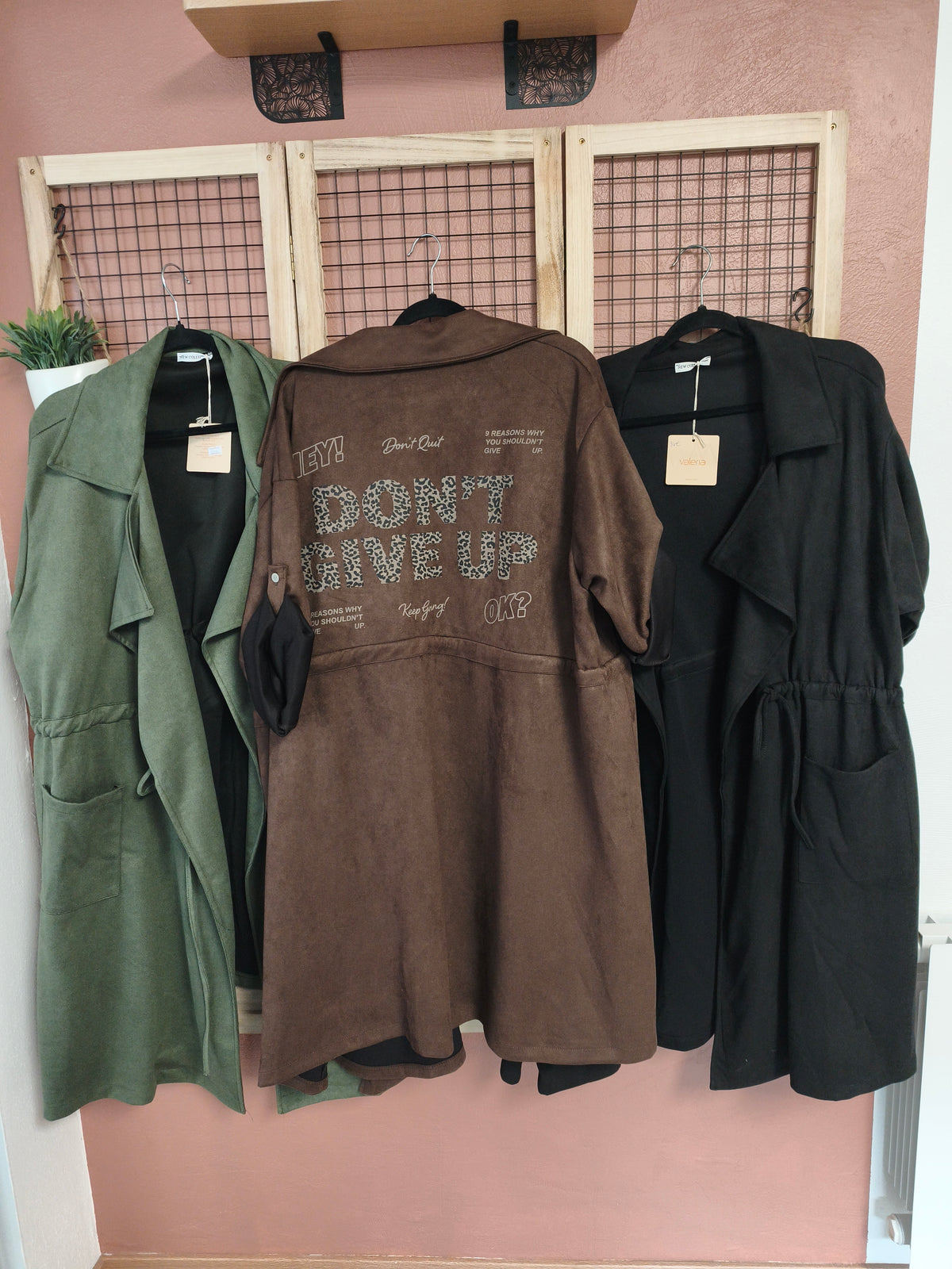 Veste longue suédine