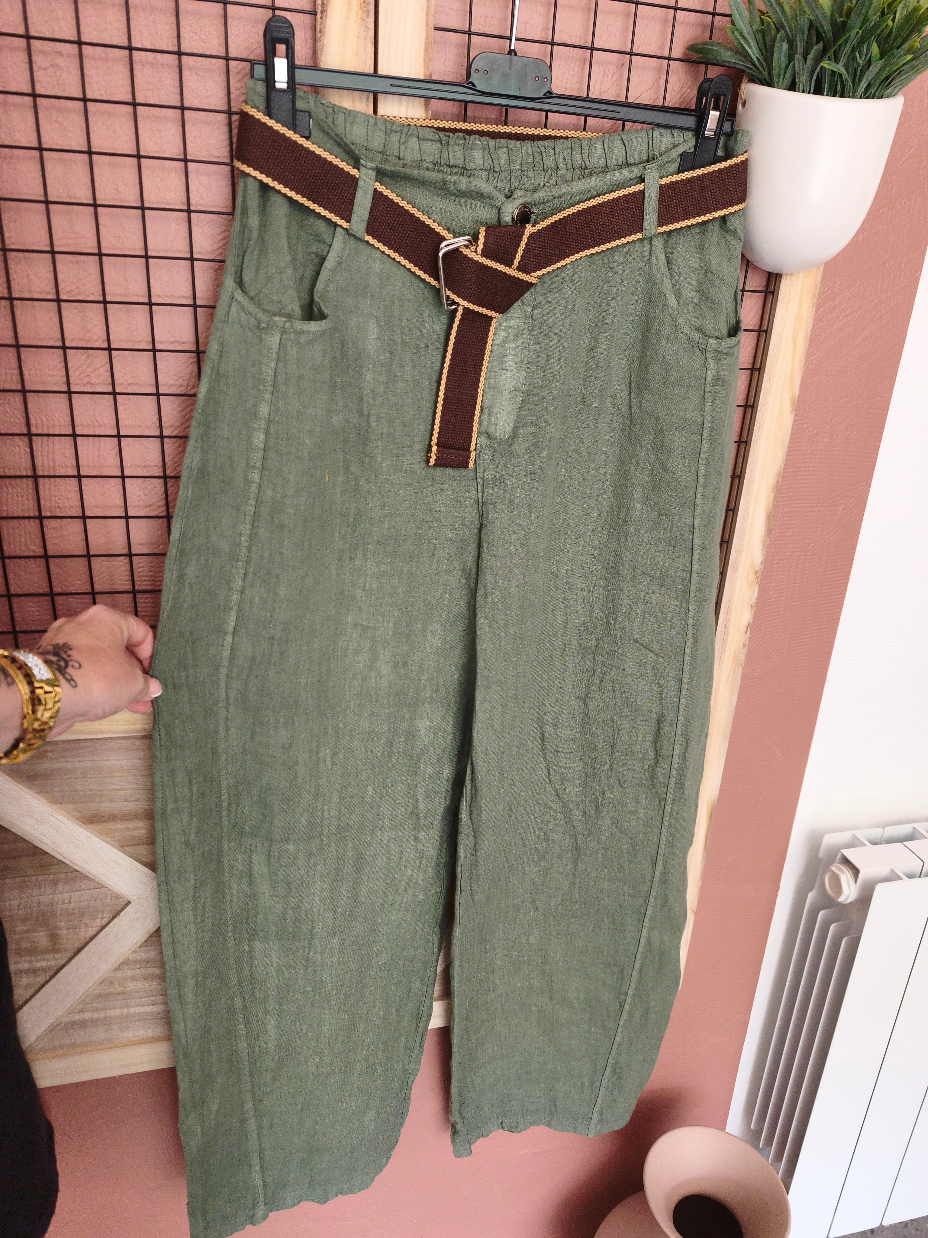 Pantalon type" balloon" 100%lin